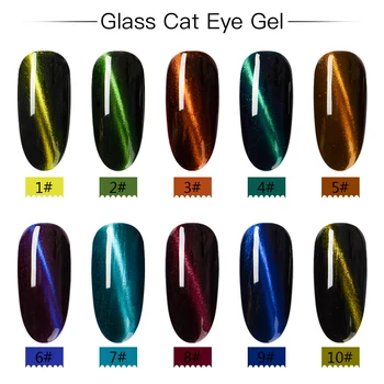 RBAN UNGHII 7 ML Magnet unghii cu Gel Unghii 3D Ochi de Pisica Efect UV Gel oja Soak off 10 Culori Cameleon Magnetic Gel Lacuri
