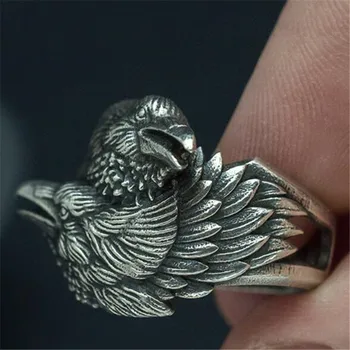 Creative Cioară de Argint Culoare Inel Barbati sex Masculin Degetul Arătător Ring Scandinav Odin Amuleta Bijuterii