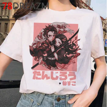 Demon Slayer Kimetsu Nu Yaiba tricou femei japoneze grafic tricouri femei imprimare tricou alb estetic haine tricou vintage