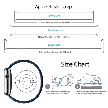 42-44 mm Ceas Inteligent de Înlocuire Curea Potrivit Pentru Apple Watch 1 2 3 4 5 6 Elastice Împletite Curea iWatch 6 Reglabil Bratara