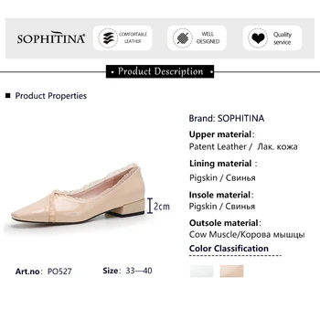 SOPHITINA Moda Dulce Femeile Apartamente Dantele Aplicatii de Înaltă Calitate Deget de la picior Pătrat Confortabil Pantofi de Partid Manual Doamnelor Apartamente PO527