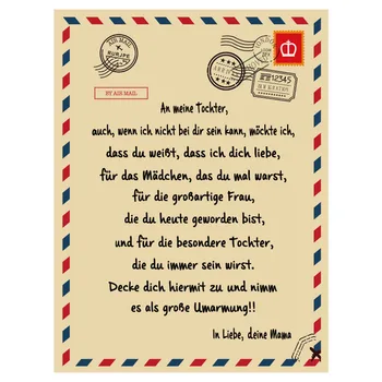 120x150cm Limba germană Flanel Designer Pătură Scrisoare de La Fiica/Fiul-și Exprime Dragostea de Crăciun 2020 Cadouri Gros de Iarna Cald