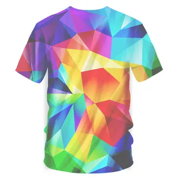 Colorate de Vara Tricou Unisex Tricou de Imprimare 3D Colorate geometrie Moda T-Shirt Grafic Fantezie Barbati cu Maneci Scurte Tee Topuri