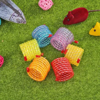 5pcs animale de Companie de Colorat Largă Izvoare Jucărie Extensibil din Plastic Pisoi Bobina Arcuri elicoidale Interactive, Jucarii pentru animale de Companie Swatting Musca