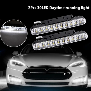 2 buc 12V 12W 30 LED-uri Auto de Zi Lumina DRL Daylight Lampa cu Lumini de Ceață Indicator luminos Chihlimbar Alb