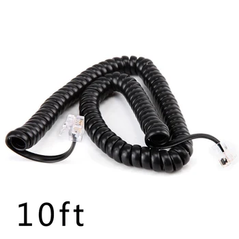 3m Cablu de Sârmă de Telefon Telefonul Negru prelungitor Cret Spiralat Primăvară Universal Profesional