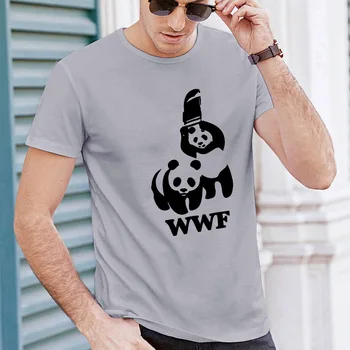 Print amuzant Panda Camasi Barbati de Vara Harajuka Maneci Scurte Rotund Gat se Potrivesc Topuri Tee de sex Masculin de Moda Streetwear Casual Barbati T-shirt