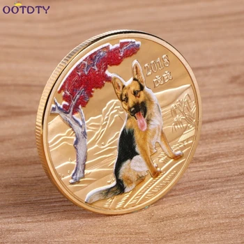2018 Câine De Anul Nou Monedă Comemorativă Cadou Suvenir Decor Auriu Argintiu Catelus