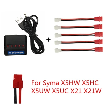 3.7 v Lipo Baterie 5 in 1 Incarcator USB pentru E010 H31 Hubsan X4 Syma X5SW X5C X5HW X5UW/IUD RC Quadcopter W/ RC LED-uri Indicat