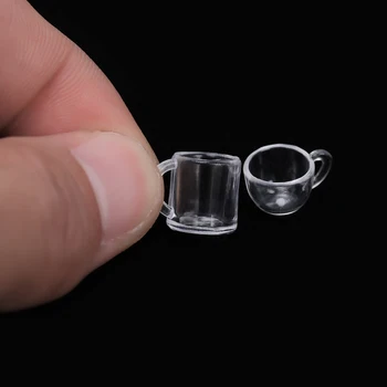17PCS/Set Mini Miniatură Bea Cupa de inghetata ustensile de Bucătărie Model Copii Transparent de Plastic, Jucării DIY Accesorii