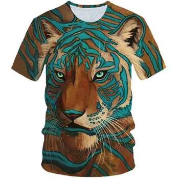 4-20 Ani Copiii Stilul Punk 3D T-shirt Băieți Fete Animal Zebra, Tigru, Leopard Cheie Pian Tipărite tricou Tricouri Copii de Moda