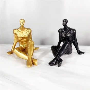 Europa Creativă Rășină De Aur Ambarcațiuni Negru Decor Acasă Umane Statuie Decor Birou De Arta Decorativa, Sculptura Cadouri