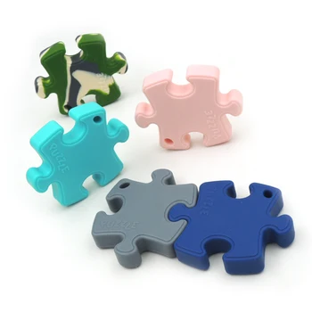 Noi 5pcs asortate copil jucării teether silicon teether puzzle harta forma jucărie BPA GRATUIT dentitie DIY nursing farmec BST07