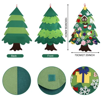 Pomul de crăciun DIY Manual Simțit Cadouri de Anul Nou pentru Copii Jucarii Artificiale Copac Agățat de Perete Ornamente de Craciun pentru Casa Decorare