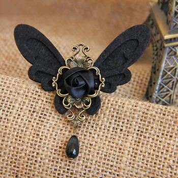 Unic Fluture Insigna Negru Retro Moda Simțit Brosa pentru Femei Accesorii pentru Rochie Pulover Haina Eșarfă Sac de Decor