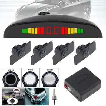 4 Senzori de 16,5 mm Auto Originale Plat Senzor de Parcare Crescent Inversă Automată de Rezervă Detector de Radar Sistem de Afișare cu LED pentru Autoturisme
