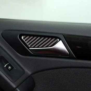 4 Buc Fibra de Carbon Portiera Castron Panoul de Autocolant Ornamente de Interior pentru Golf 6 MK6 2008-2013 Accesorii