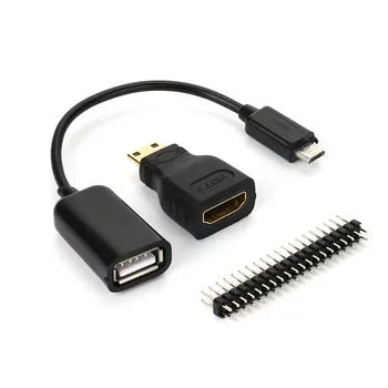 Raspberry Pi Zero Mini-HDMI de sex Masculin La HDMI de sex Feminin + Micro USB La USB + Masculin GPIO înlocuire Accesorii en-Gros de PC-Adaptor