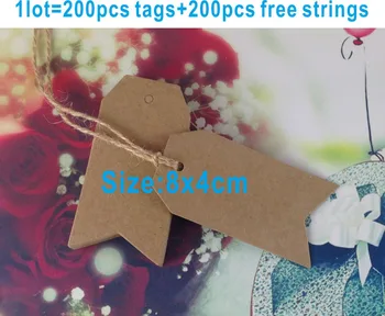 200 de tag-uri/lot, cu acces gratuit la siruri de caractere Împărțit Calitate Excelentă Hârtie Kraft Maro Tag-uri Cadou de Nunta de Bagaje Scoică Eticheta Necompletată Nouă