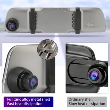 12 inch 2K+1080P camera de Control Vocal Viziune de Noapte Ultra HD DVR Auto Time-lapse video Recordere Dual Lens adaugă camera de Rezervă