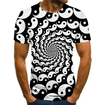2020 Masculin 3d tricou de Vară de Moda de Top Streetwear Oameni Cool geometrie vârtej Bărbați Hip Hop Plus Dimensiune 6XL