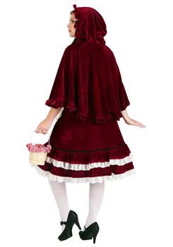 Little Red Riding Hood Costum Adult Lolita Printesa Regina Costum De Halloween Pentru Femei Fantezie Partid Rochie Fancy Mantie Tinuta