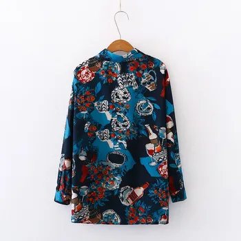 Femei Vintage Bluze Cu Maneca Lunga Print Sifon Moda Topuri Femeile Coreene Tricouri Casual 2020