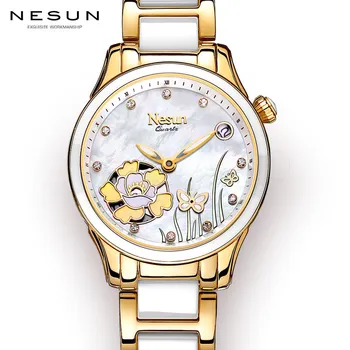 Nesun Ceasuri Femei Elveția Brand de Lux Cuarț Femei Safir Relogio Feminino Ceas cu Diamante Ceasuri de mana N9075-5