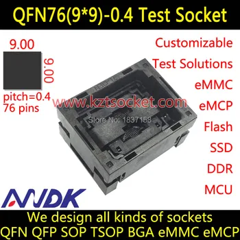 QFN76(9x9)-0.4 Socket QFN76 Socket MLF76 Socket MLP76 Soclu,Open top,NP506-076-041-SC-G
