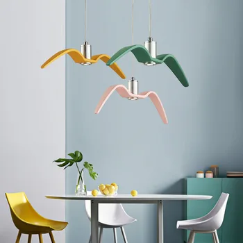 Nordic culoare pescăruș candelabru modern, sufragerie, dormitor, camera copiilor de grădiniță magazin de cafea personalizate pasăre Candelabru
