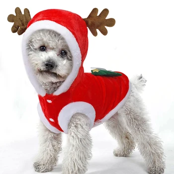 HEYPET Crăciun Haine de Câine Câini de talie Mică Costumul de Mos craciun pentru Pug Chihuahua, Yorkshire, Pisica de Companie de Îmbrăcăminte Haina Jacheta Costum Animale de companie