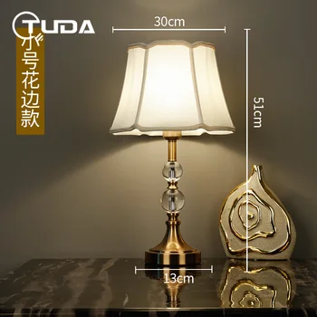 TUDA 33x66cm Stil American glob de Cristal Lampă de Masă Pentru Dormitor, Camera de zi Lampa de Masa Moderna Nordic Lampă de Noptieră E27 220V