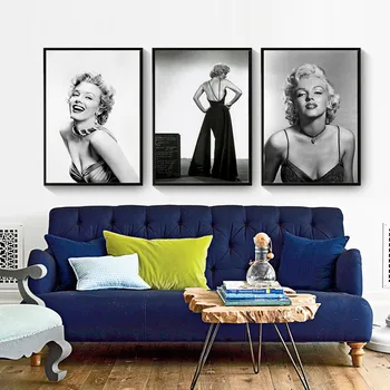 Home decor de perete de arta Personaj star de cinema Marilyn Monroe Negru și Alb poster Misto Acasă Decorative Cavans Pictura