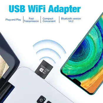 Adaptor USB WiFi 600 Mbps Plug and Play Dual Band Wireless Mini Adaptor de Rețea WiFi Dongle pentru Windows 10/8/7/Vista Mac OS pe PC