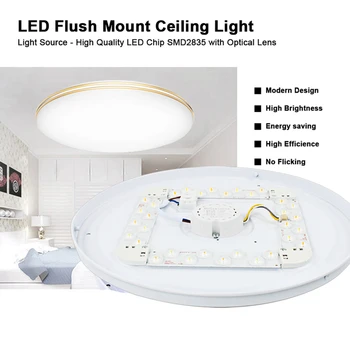 LED Lumina Plafon Negru Coajă 48W 3000k-6500K Reglabil Moderne Suprafață Lampă de Tavan Pentru Bucatarie Dormitor Baie Lămpi