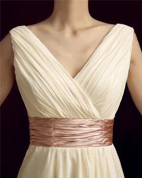 Rochie de seara 2020 New Sosire Elegant Sifon Petrecere de Nunta Rochie Formala Rochii de Seara V-Gât rochie fără Mâneci Etaj lungime