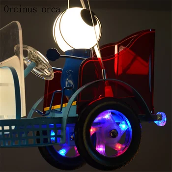 American retro creative mașină de Epocă candelabru băiat dormitor camera copiilor lampa modern, masina de desene animate pandantiv lampă transport gratuit