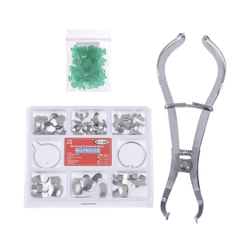 100buc Noi Dentare Matrice kit Complet Sectionale Metal Matrici 40pcs Silicon add - on Pene de Cauciuc materiale Dentare