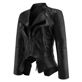 Super Calitate din Piele PU Jacheta Gotic Haina de Piele pentru Femei de Iarnă de Moda Toamna Motocicleta Jacheta Neagră de Îmbrăcăminte exterioară Geaca de piele