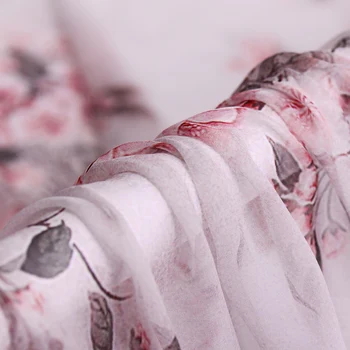 Piersic digitale de imprimare de mătase georgette tesatura de vară subțire de mătase din China tesatura perspectivă esarfa camasa rochie din tul de mătase tesatura