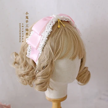 Lolita Zână KC Hairband articole pentru acoperirea capului Japoneză Moale, Elegant, de Sora Dulce Lolita din Dantela Arc Cerc Păr banda de Susținere Accesorii de Par Cosplay