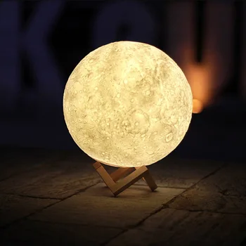3D LED Dormitor Lunii Dual de Culoare de Lumină Lunar Atinge Birou Veioza Luna LED Lampă de Perete Relaxa Vindecare Luna Lumina de Noapte Y7