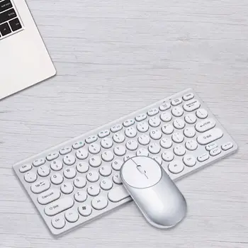1Set 2.4 G Wireless Silent Mouse Tastatura Mini Multimedia Soareci de Tastatura pentru Notebook, Laptop, Desktop PC