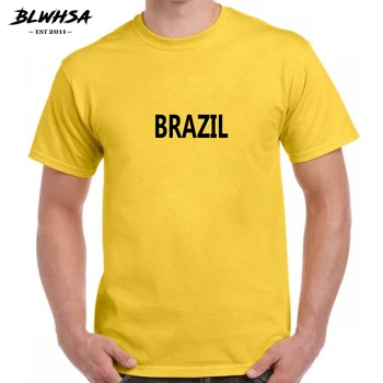BLWHSA Brazilia Fanii Tricouri pentru Bărbați Tricou Bumbac BRAZILIA Litere Tipărite Majorete Bărbați Moda Vara Top Tee