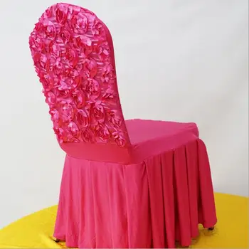 50PCS/lot plin de culoare Rose design Scaun de Acoperire pentru Hotel Banchet de Nuntă Petrecere en-Gros