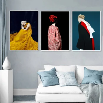Moderno Wall Art Cameră Decor Acasă HD Printuri de Imagini Abstracte Femeie de Flori Moderne, Tablouri Canvas Nordic Poster
