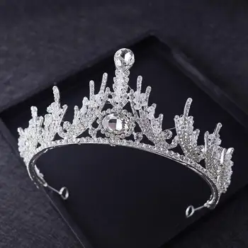 Lux Strălucitor Mireasa Printesa Coroana Pearl Stras Diademe Zi Accesorii de Nunta Ornament Generos articole pentru acoperirea capului HG20168