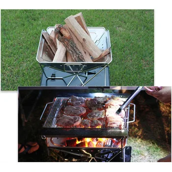 Exterior din oțel inoxidabil multi-funcție grill Rabatabil picnic multiplayer carbune gratar de aragaz