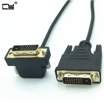 De 90 de Grade în Jos în Unghi DVI 24+1 -D Digital Dual Link Male către Male Cablu de Extensie Adaptor pentru HDTV Monitor LCD 30cm