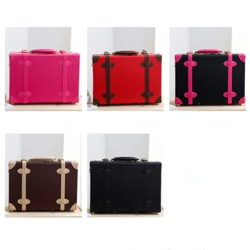 Europa de moda din piele pu geantă de umăr cutie pentru femei,de epocă minunat maro rosu negru valiza pentru fata,14inches genți de mână